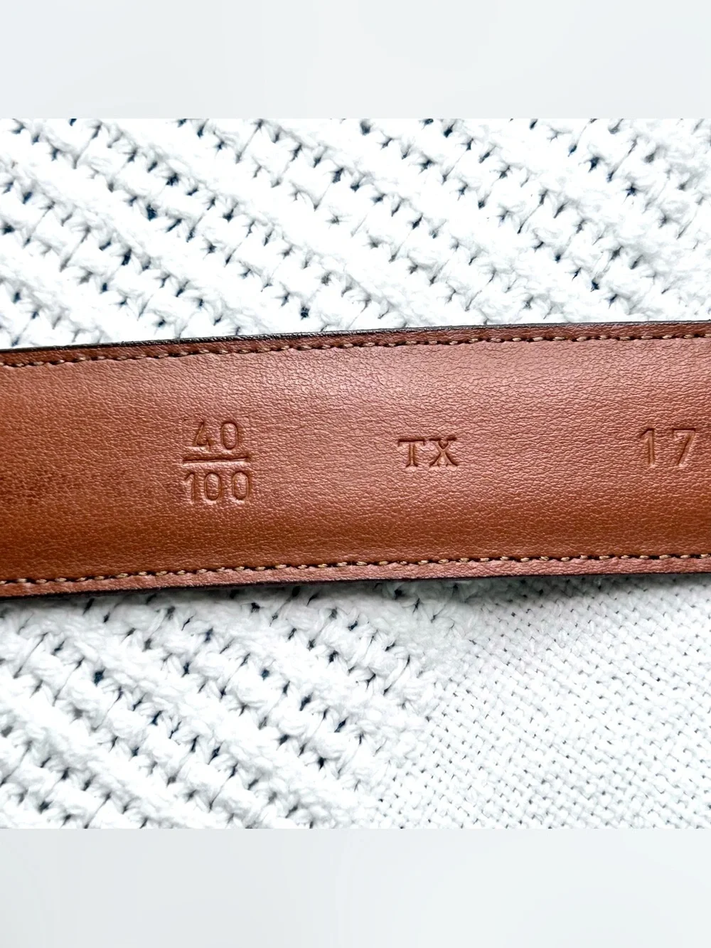 Trafalgar Cortina Brown Leather and Brass Men’s 40 Belt